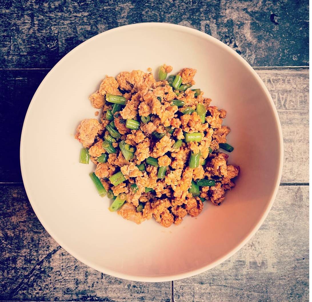 RECETTES-BE-HARMONY_PORC-HACHE-2 Porc haché et haricots verts