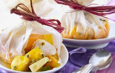 Exotic fruits in foil