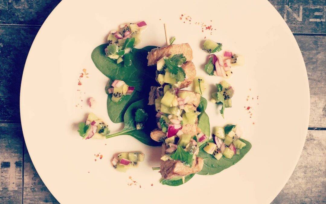BeHarmony recette Brochette d'agneau sauce kiwi
