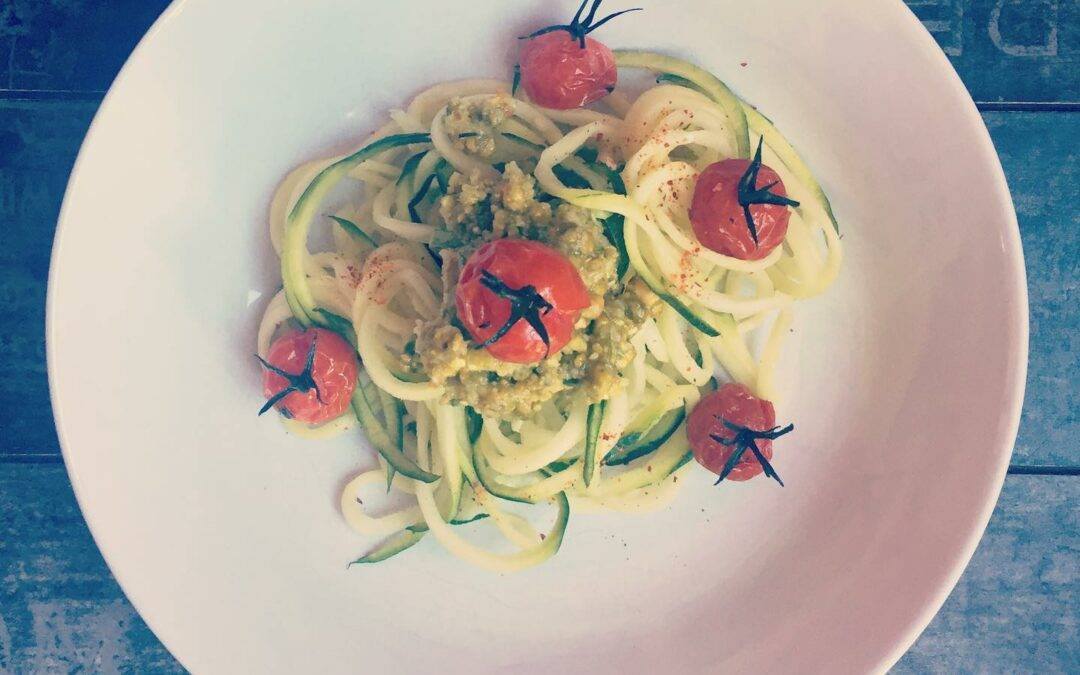 Spaghettis de Courgettes au Pesto